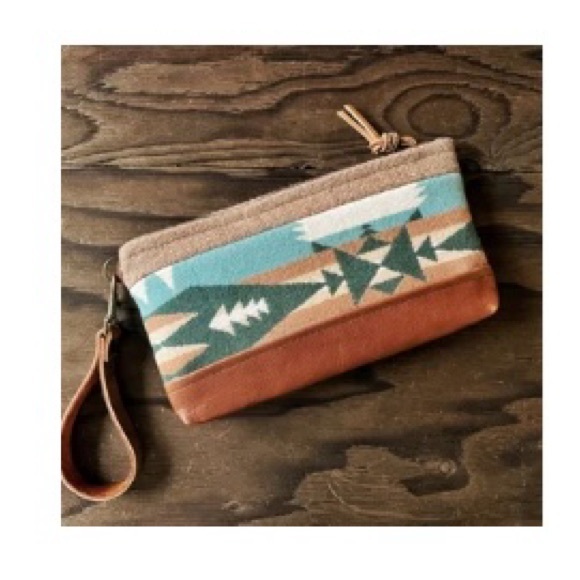 Handcrafted Wristlet Made by Nanmadeobjects Using Pendleton Wool and Leather - Picture 1 of 5